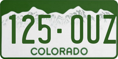 CO license plate 125OUZ