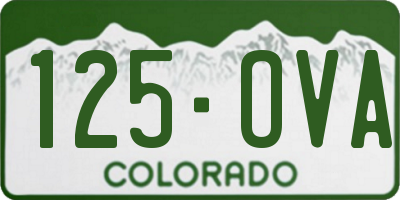 CO license plate 125OVA