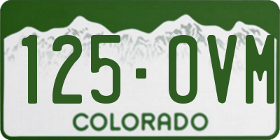 CO license plate 125OVM