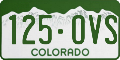 CO license plate 125OVS
