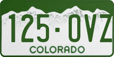 CO license plate 125OVZ