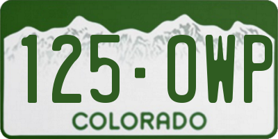 CO license plate 125OWP