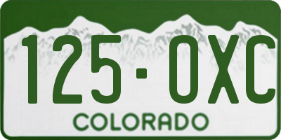 CO license plate 125OXC