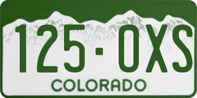 CO license plate 125OXS