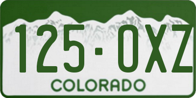 CO license plate 125OXZ