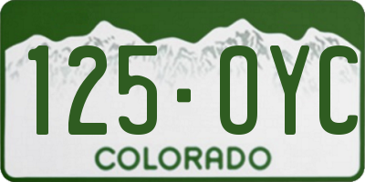 CO license plate 125OYC