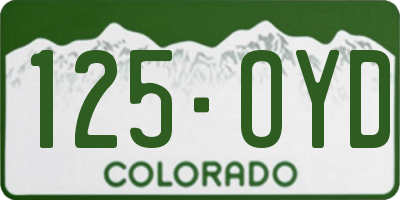 CO license plate 125OYD