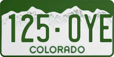 CO license plate 125OYE