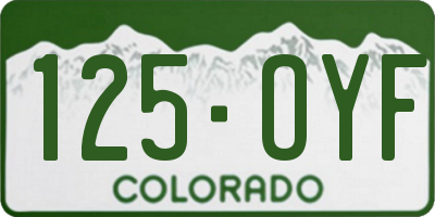 CO license plate 125OYF