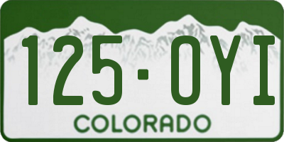 CO license plate 125OYI