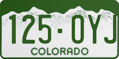 CO license plate 125OYJ