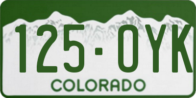CO license plate 125OYK