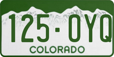 CO license plate 125OYQ