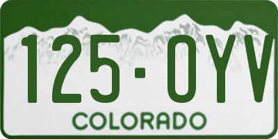 CO license plate 125OYV