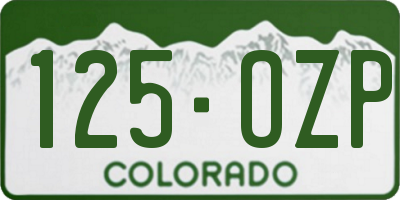 CO license plate 125OZP