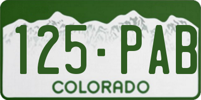 CO license plate 125PAB