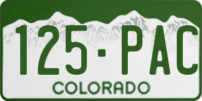 CO license plate 125PAC