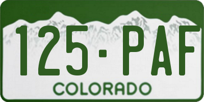 CO license plate 125PAF