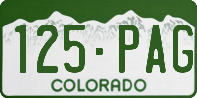 CO license plate 125PAG