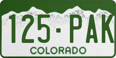 CO license plate 125PAK