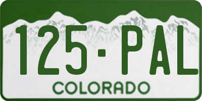 CO license plate 125PAL