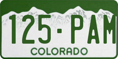 CO license plate 125PAM
