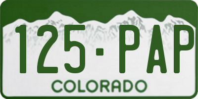 CO license plate 125PAP