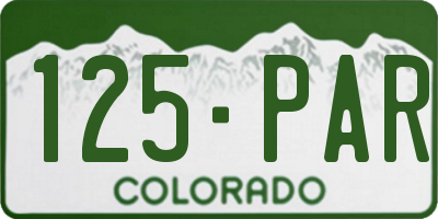 CO license plate 125PAR