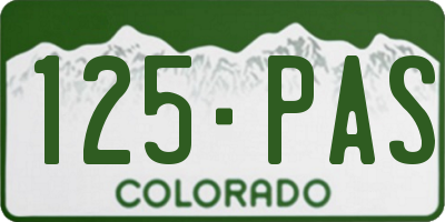CO license plate 125PAS