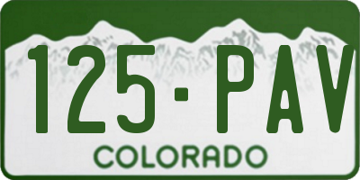 CO license plate 125PAV