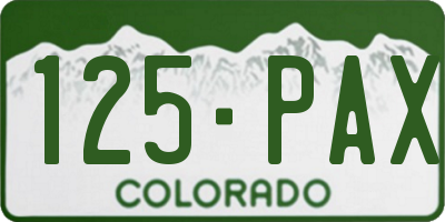 CO license plate 125PAX