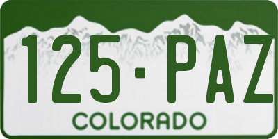 CO license plate 125PAZ