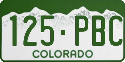 CO license plate 125PBC