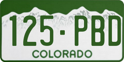 CO license plate 125PBD