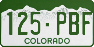 CO license plate 125PBF