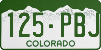 CO license plate 125PBJ