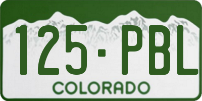CO license plate 125PBL