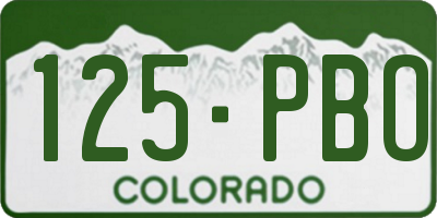 CO license plate 125PBO