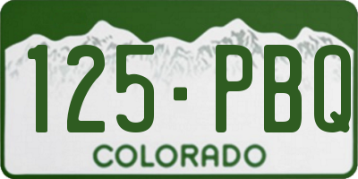 CO license plate 125PBQ