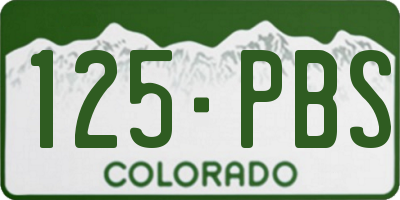 CO license plate 125PBS