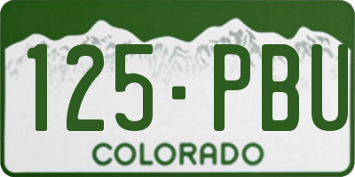 CO license plate 125PBU
