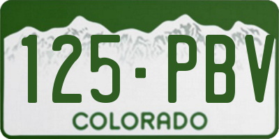 CO license plate 125PBV