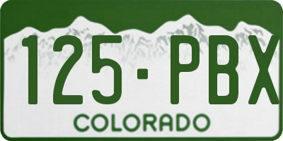 CO license plate 125PBX
