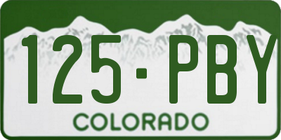 CO license plate 125PBY