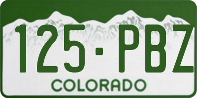 CO license plate 125PBZ