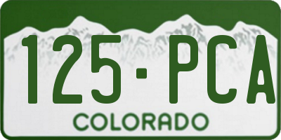 CO license plate 125PCA