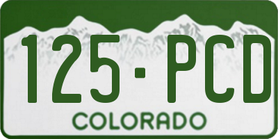 CO license plate 125PCD