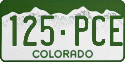 CO license plate 125PCE