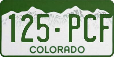CO license plate 125PCF