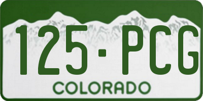 CO license plate 125PCG